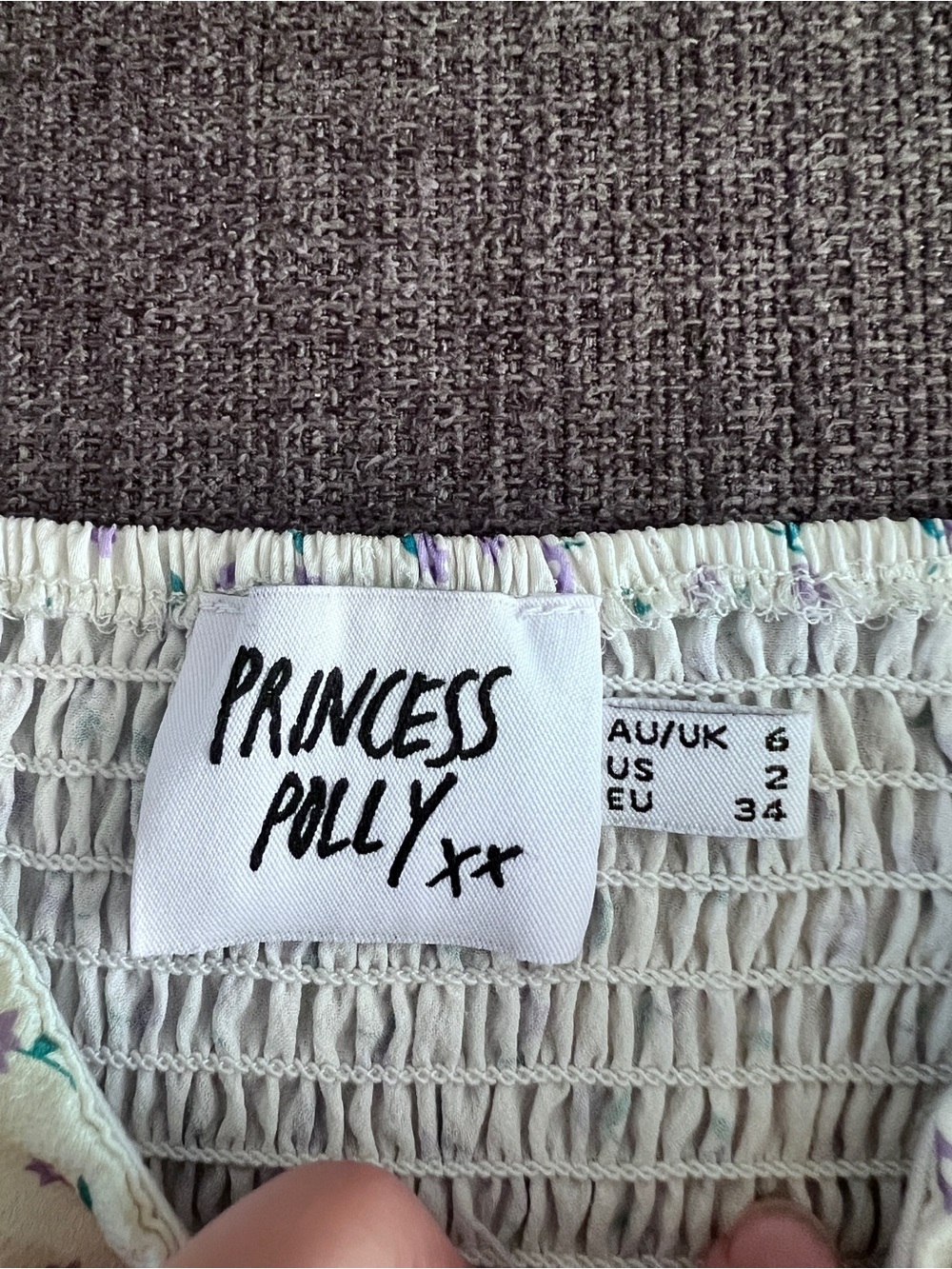 Princess Polly Light Green Floral Babydoll Cropped Tank Top Size XS/S - Picture 5 of 10